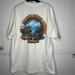 Harley‎ Davidson Orlando Florida Graphic T Shirt Mens X Large White Ferris Wheel